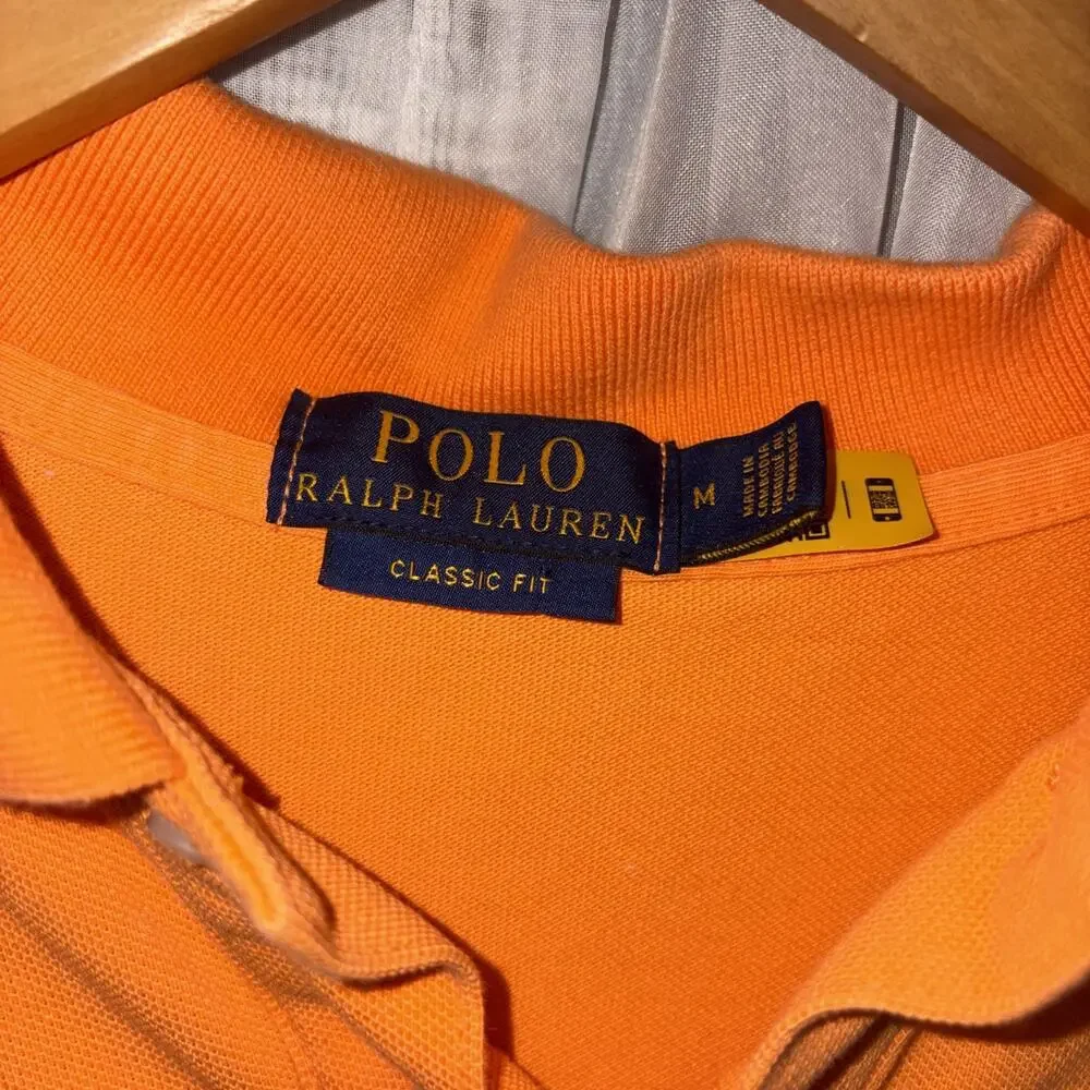 Ralph Lauren Polo Shirt Men’s Size Medium Preppy Orange Classic Fit Designer